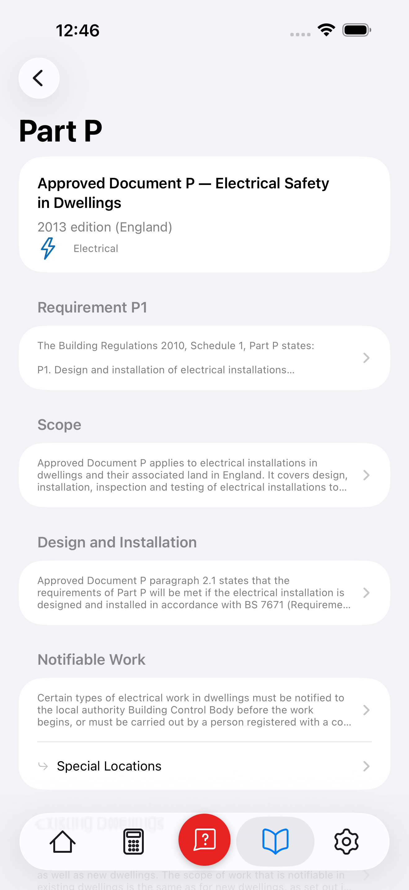 Part P Electrical Safety document detail view